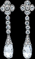 English Earrings with  Briolette Diamonds