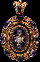 Victorian Pendant with Cabchone Amethyst