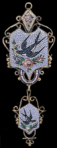 Micro Mosaic pendant with  Dove Motif