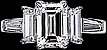Platinum ring with emerald cut and  2 baguettes