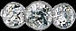 Platinum three old european cut diamond ring