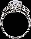 Platinum ring with Golconda 4 carat oval diamond