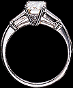 Emerald cut and  baguette diamond ring